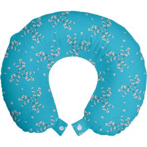 Ambesonne Diamonds Travel Pillow Neck Rest, Romantic Pink Heart Stones on Black Background Valentines Day Theme, Memory Foam Traveling Accessory for Airplane and Car, 12″, Pale Pink Black(Turquoise Blue)