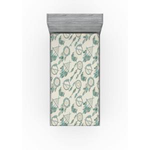 Ambesonne Floral Fitted Sheet, Watercolor Repeating Roses Valentine’s Day Theme Vintage Style Art, Decorative Soft Fabric Bedding All-Round Elastic Pocket, Queen Size, Dark Coral Fawn and Sepia(Pale Teal and Peacock Green)