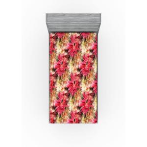 Ambesonne Floral Fitted Sheet, Watercolor Repeating Roses Valentine’s Day Theme Vintage Style Art, Decorative Soft Fabric Bedding All-Round Elastic Pocket, Queen Size, Dark Coral Fawn and Sepia(Dark Coral and Olive Green)