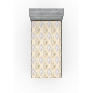 Ambesonne Floral Fitted Sheet, Watercolor Repeating Roses Valentine’s Day Theme Vintage Style Art, Decorative Soft Fabric Bedding All-Round Elastic Pocket, Queen Size, Dark Coral Fawn and Sepia(Grey Yellow and Pale Mauve)