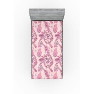 Ambesonne Floral Fitted Sheet, Watercolor Repeating Roses Valentine’s Day Theme Vintage Style Art, Decorative Soft Fabric Bedding All-Round Elastic Pocket, Queen Size, Dark Coral Fawn and Sepia(Pale Pink Blush and White)