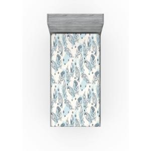Ambesonne Floral Fitted Sheet, Watercolor Repeating Roses Valentine’s Day Theme Vintage Style Art, Decorative Soft Fabric Bedding All-Round Elastic Pocket, Queen Size, Dark Coral Fawn and Sepia(Pale Cadet Blue and White)