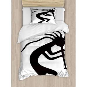 Ambesonne Heart Duvet Cover Sets, Repetitive Romantic Plaid Motif Hearts Valentines, Bedding Set with 2 Duvet Covers & 4 Pillowcases, 2 Pack King Size, Champagne Multicolor(Dark Taupe and White)