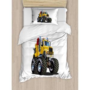 Ambesonne I Love You More Duvet Cover Sets, Pink Rats with Tangled Tails Forming a Heart Valentines, Bedding Set with 2 Duvet Covers & 4 Pillowcases, 2 Pack Queen Size, Pale Pink Cocoa Yellow(Burgundy Yellow Black)