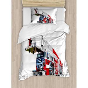 Ambesonne I Love You More Duvet Cover Sets, Pink Rats with Tangled Tails Forming a Heart Valentines, Bedding Set with 2 Duvet Covers & 4 Pillowcases, 2 Pack Queen Size, Pale Pink Cocoa Yellow(Blue Grey Red)