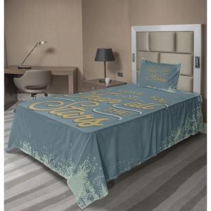Ambesonne I Love You More Sheet Set, Pink Rats with Tangled Tails Forming a Heart Valentines, Fitted and Flat Sheet with Pillowcases Bedding Accent 4 Piece Set, Full, Pale Pink Cocoa Yellow(Slate Blue Amber)