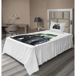 Ambesonne I Love You More Sheet Set, Pink Rats with Tangled Tails Forming a Heart Valentines, Fitted and Flat Sheet with Pillowcases Bedding Accent 4 Piece Set, Full, Pale Pink Cocoa Yellow(Apple Green Dark Taupe)