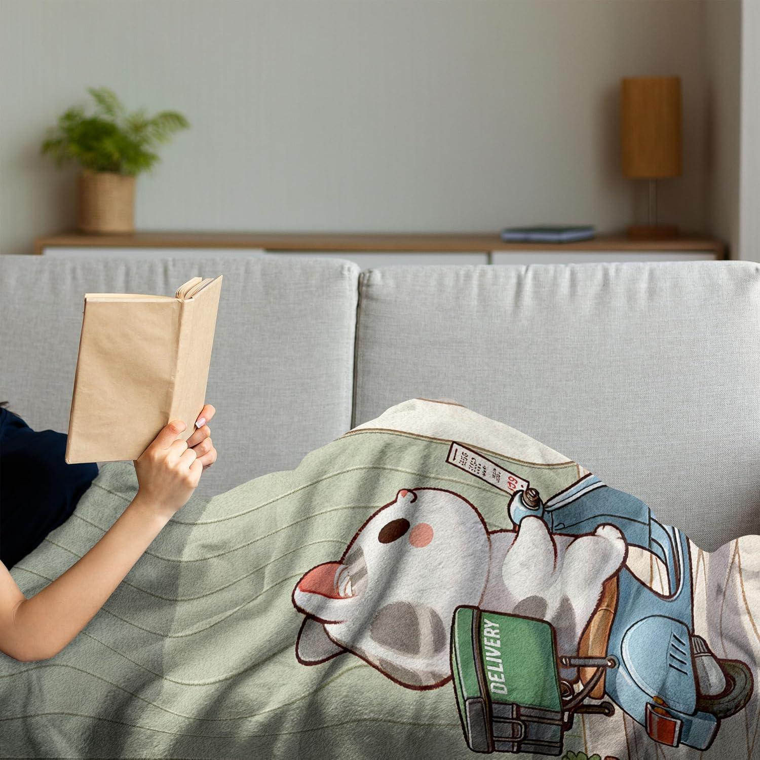 imageAmbesonne Cooking Themed Throw Blanket Pattern with Bakery Food Kitchen Concept Recipe Ingredients Chef Print Flannel Fleece Accent Piece Soft Couch Cover for Adults 50 x 70 Cream and OrangePale Green and Multicolor