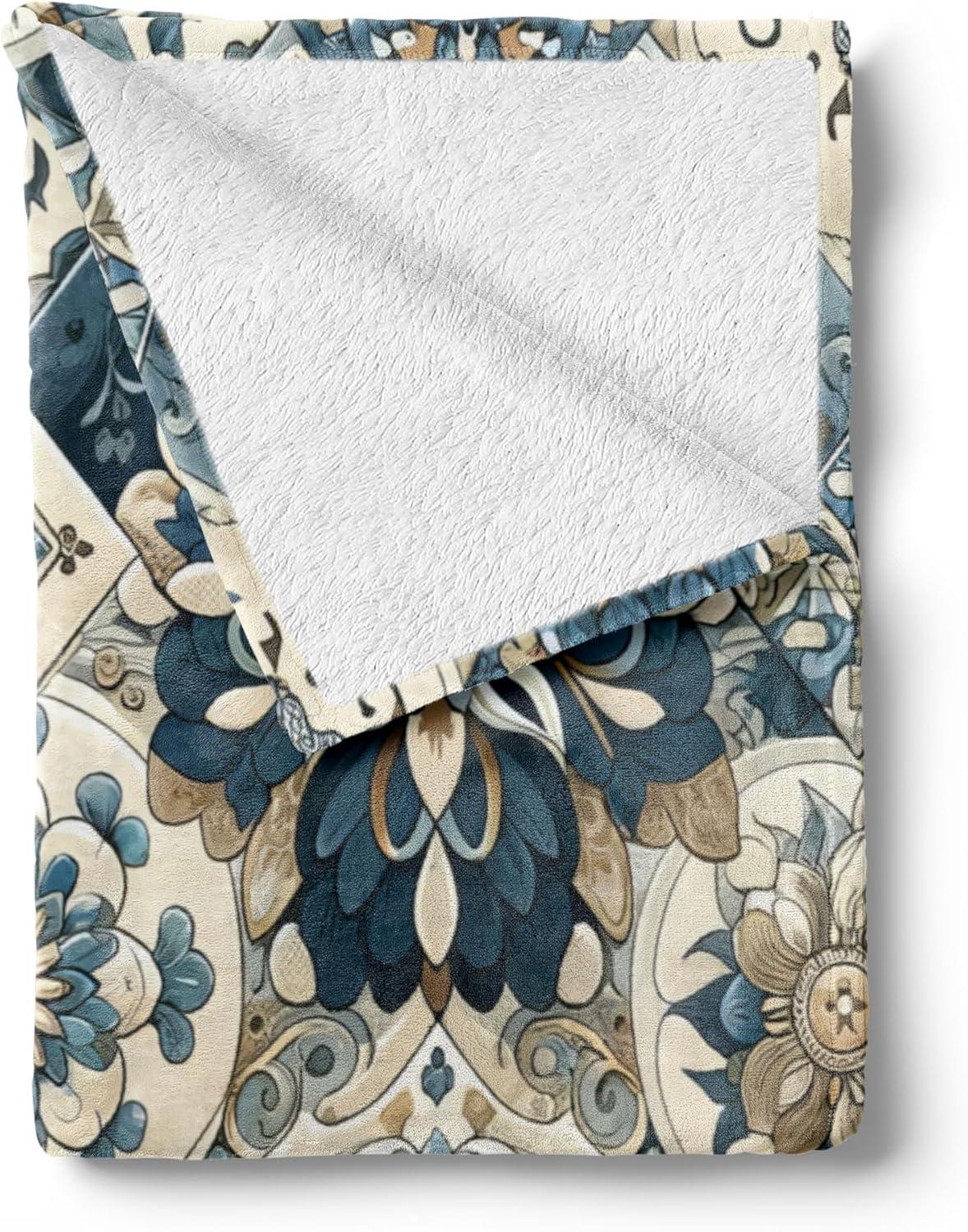 imageAmbesonne Cooking Themed Throw Blanket Pattern with Bakery Food Kitchen Concept Recipe Ingredients Chef Print Flannel Fleece Accent Piece Soft Couch Cover for Adults 50 x 70 Cream and OrangeOff White Cadet Blue