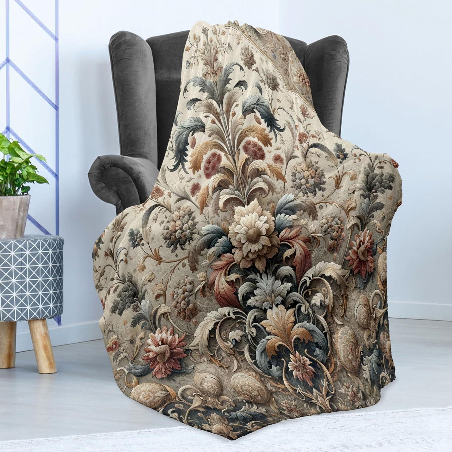 imageAmbesonne Cooking Themed Throw Blanket Pattern with Bakery Food Kitchen Concept Recipe Ingredients Chef Print Flannel Fleece Accent Piece Soft Couch Cover for Adults 50 x 70 Cream and OrangeTan Dark Blue and Pale Ruby