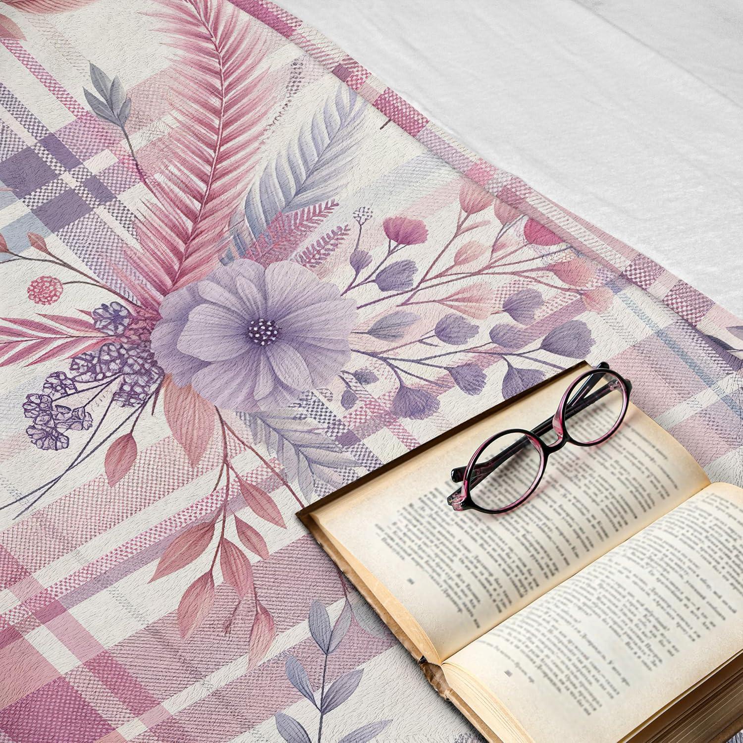 imageAmbesonne Cooking Themed Throw Blanket Pattern with Bakery Food Kitchen Concept Recipe Ingredients Chef Print Flannel Fleece Accent Piece Soft Couch Cover for Adults 50 x 70 Cream and OrangeLilac and Pale Pink