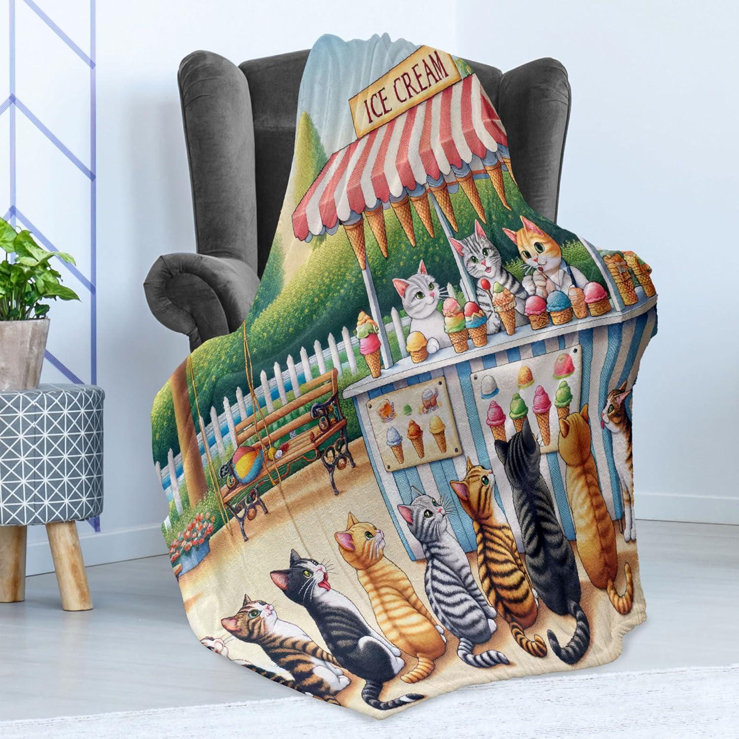 imageAmbesonne Cooking Themed Throw Blanket Pattern with Bakery Food Kitchen Concept Recipe Ingredients Chef Print Flannel Fleece Accent Piece Soft Couch Cover for Adults 50 x 70 Cream and OrangeMulticolor Orange Green