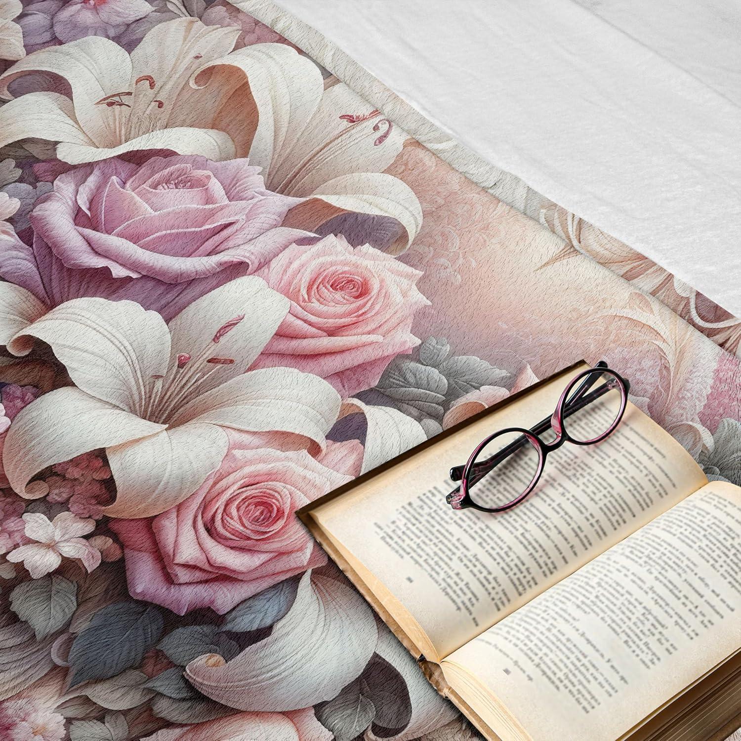 imageAmbesonne Cooking Themed Throw Blanket Pattern with Bakery Food Kitchen Concept Recipe Ingredients Chef Print Flannel Fleece Accent Piece Soft Couch Cover for Adults 50 x 70 Cream and OrangePale Pink Peach and Lilac