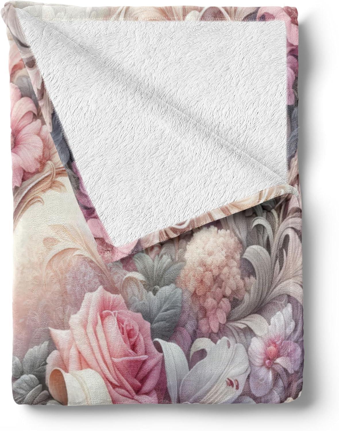imageAmbesonne Cooking Themed Throw Blanket Pattern with Bakery Food Kitchen Concept Recipe Ingredients Chef Print Flannel Fleece Accent Piece Soft Couch Cover for Adults 50 x 70 Cream and OrangePale Pink Peach and Lilac