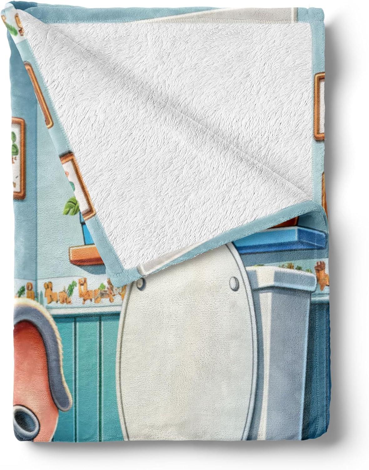 imageAmbesonne Cooking Themed Throw Blanket Pattern with Bakery Food Kitchen Concept Recipe Ingredients Chef Print Flannel Fleece Accent Piece Soft Couch Cover for Adults 50 x 70 Cream and OrangePurpleblue Multicolor