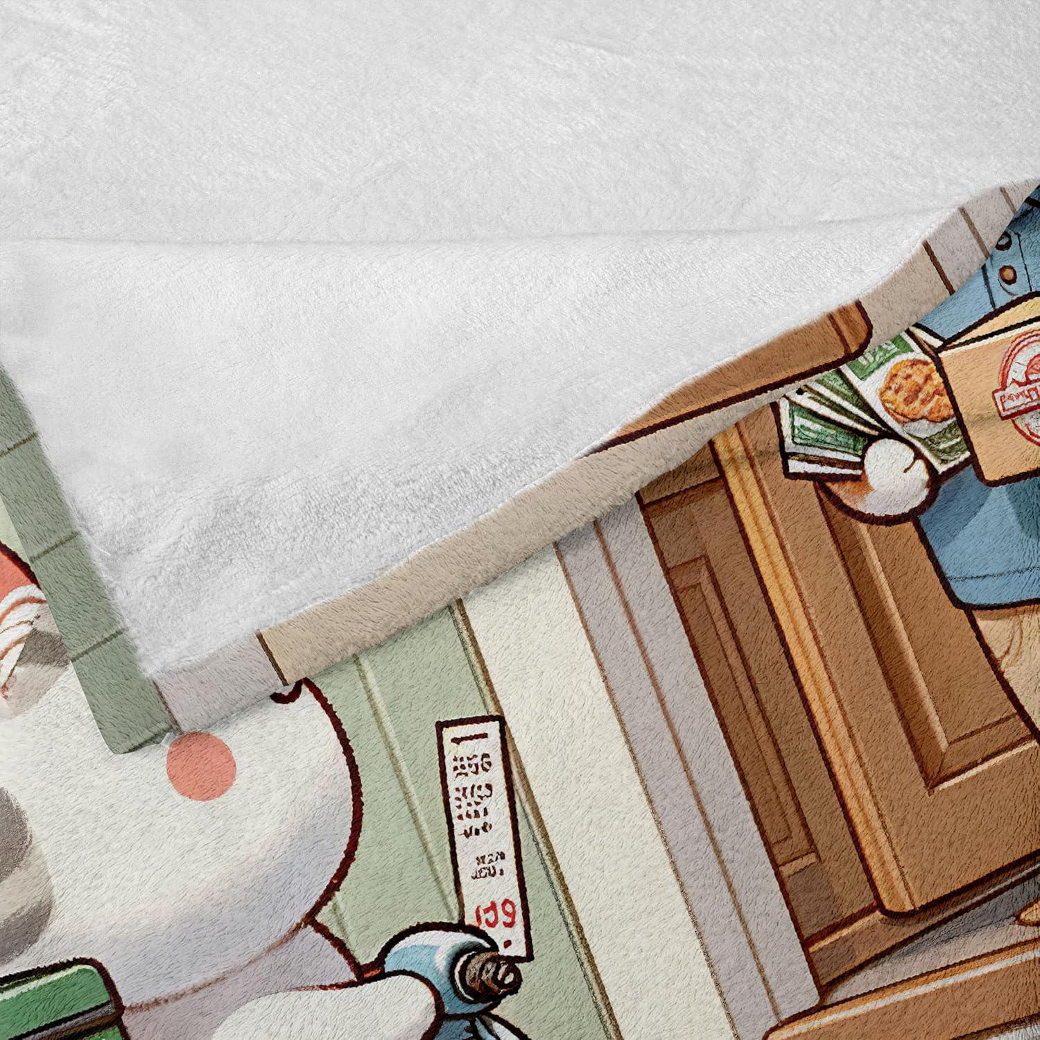 imageAmbesonne Cooking Themed Throw Blanket Pattern with Bakery Food Kitchen Concept Recipe Ingredients Chef Print Flannel Fleece Accent Piece Soft Couch Cover for Adults 50 x 70 Cream and OrangePale Green and Multicolor