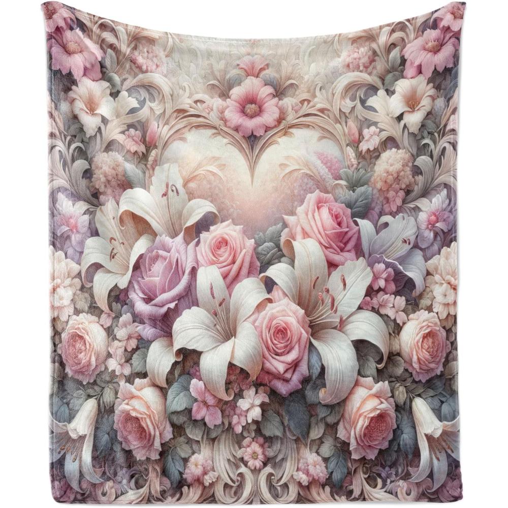 imageAmbesonne Cooking Themed Throw Blanket Pattern with Bakery Food Kitchen Concept Recipe Ingredients Chef Print Flannel Fleece Accent Piece Soft Couch Cover for Adults 50 x 70 Cream and OrangePale Pink Peach and Lilac