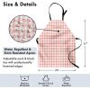 Ambesonne Checkered Apron, Picnic in Countryside Themed Gingham Pattern in Soft Colored Print, Unisex Kitchen Bib with Adjustable Neck for Cooking Gardening, Adult Size, Peach White