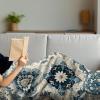 Ambesonne Cooking Themed Throw Blanket, Pattern with Bakery Food Kitchen Concept Recipe Ingredients Chef Print, Flannel Fleece Accent Piece Soft Couch Cover for Adults, 50″ x 70″, Cream and Orange(Off White Cadet Blue)
