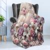 Ambesonne Cooking Themed Throw Blanket, Pattern with Bakery Food Kitchen Concept Recipe Ingredients Chef Print, Flannel Fleece Accent Piece Soft Couch Cover for Adults, 50″ x 70″, Cream and Orange(Pale Pink Peach and Lilac)