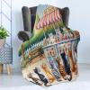Ambesonne Cooking Themed Throw Blanket, Pattern with Bakery Food Kitchen Concept Recipe Ingredients Chef Print, Flannel Fleece Accent Piece Soft Couch Cover for Adults, 50″ x 70″, Cream and Orange(Multicolor Orange Green)