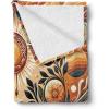 Ambesonne Cooking Themed Throw Blanket, Pattern with Bakery Food Kitchen Concept Recipe Ingredients Chef Print, Flannel Fleece Accent Piece Soft Couch Cover for Adults, 50″ x 70″, Cream and Orange(Pale Brown Petrol Blue)
