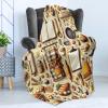 Ambesonne Cooking Themed Throw Blanket, Pattern with Bakery Food Kitchen Concept Recipe Ingredients Chef Print, Flannel Fleece Accent Piece Soft Couch Cover for Adults, 50″ x 70″, Cream and Orange(Cream and Orange)