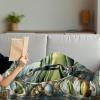 Ambesonne Cooking Themed Throw Blanket, Pattern with Bakery Food Kitchen Concept Recipe Ingredients Chef Print, Flannel Fleece Accent Piece Soft Couch Cover for Adults, 50″ x 70″, Cream and Orange(Fern Green Blue and Mustard)