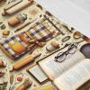 Ambesonne Cooking Themed Throw Blanket, Pattern with Bakery Food Kitchen Concept Recipe Ingredients Chef Print, Flannel Fleece Accent Piece Soft Couch Cover for Adults, 50″ x 70″, Cream and Orange(Cream and Orange)