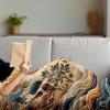 Ambesonne Cooking Themed Throw Blanket, Pattern with Bakery Food Kitchen Concept Recipe Ingredients Chef Print, Flannel Fleece Accent Piece Soft Couch Cover for Adults, 50″ x 70″, Cream and Orange(Pale Brown Petrol Blue)