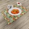 Ambesonne Tropical Place Mats Set of 4, Exotic Pattern with Plumeria Hibiscus Monstera Palm Flowers and Leaves, Washable Fabric Placemats for Dining Room Kitchen Table Decor, Red Pale Yellow Green