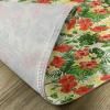 Ambesonne Tropical Place Mats Set of 4, Exotic Pattern with Plumeria Hibiscus Monstera Palm Flowers and Leaves, Washable Fabric Placemats for Dining Room Kitchen Table Decor, Red Pale Yellow Green