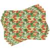 Ambesonne Tropical Place Mats Set of 4, Exotic Pattern with Plumeria Hibiscus Monstera Palm Flowers and Leaves, Washable Fabric Placemats for Dining Room Kitchen Table Decor, Red Pale Yellow Green