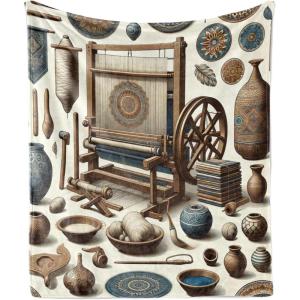 Ambesonne Cooking Themed Throw Blanket, Pattern with Bakery Food Kitchen Concept Recipe Ingredients Chef Print, Flannel Fleece Accent Piece Soft Couch Cover for Adults, 50″ x 70″, Cream and Orange(Umber Dark Teal Ivory)