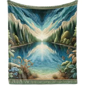 Ambesonne Cooking Themed Throw Blanket, Pattern with Bakery Food Kitchen Concept Recipe Ingredients Chef Print, Flannel Fleece Accent Piece Soft Couch Cover for Adults, 50″ x 70″, Cream and Orange(Green Blue)