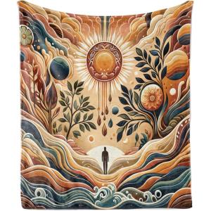 Ambesonne Cooking Themed Throw Blanket, Pattern with Bakery Food Kitchen Concept Recipe Ingredients Chef Print, Flannel Fleece Accent Piece Soft Couch Cover for Adults, 50″ x 70″, Cream and Orange(Pale Brown Petrol Blue)