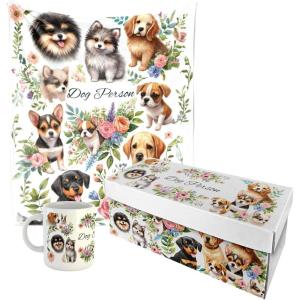 Ambesonne Dog Person Gift Set: 50″ x 60″ Throw Blanket & 11 oz Ceramic Mug – Perfect for Dog Lovers, Men & Women – Birthday, Christmas, Valentine’s Day & Mother’s Day(Dog Person)