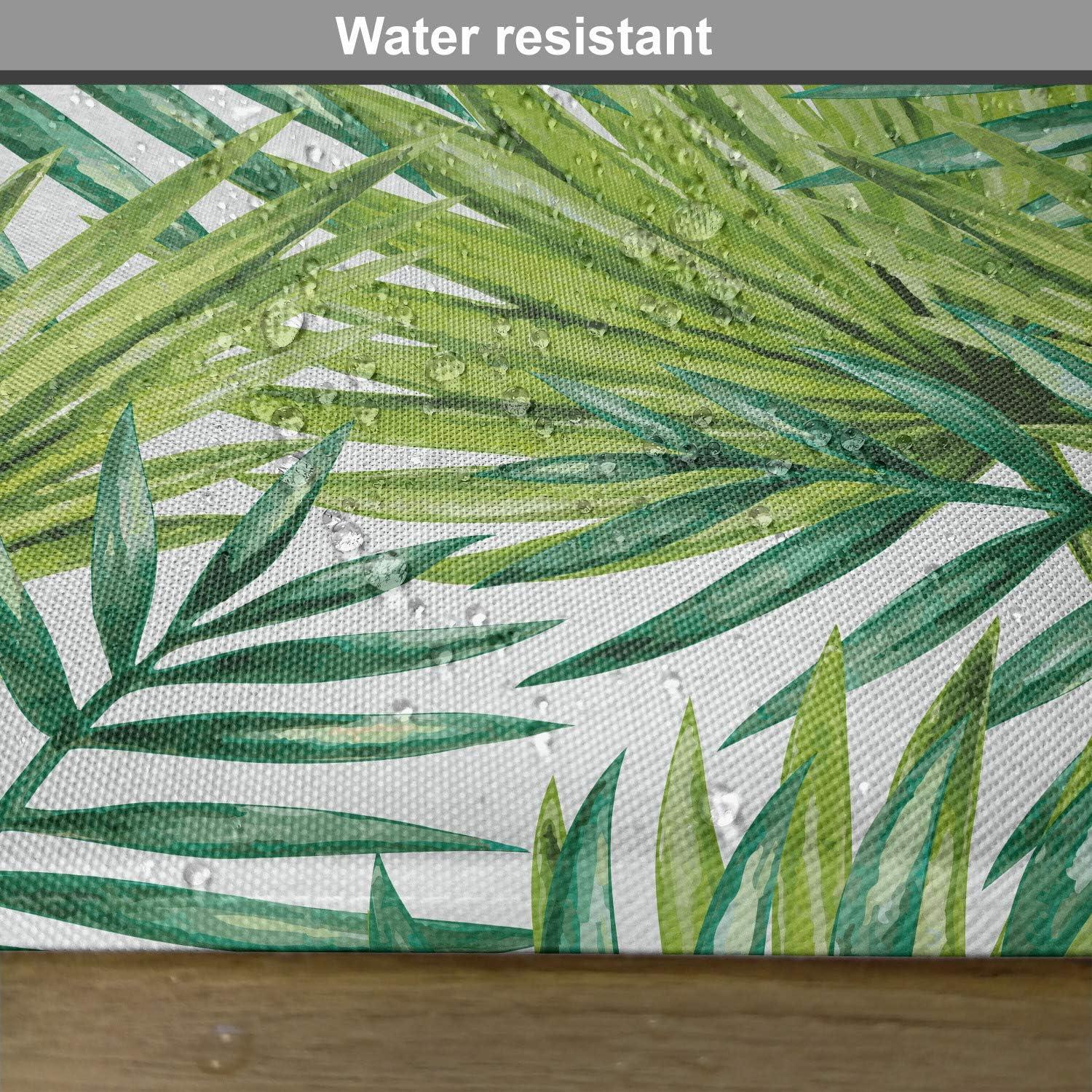 imageAmbesonne Plant Place Mats Set of 4 Watercolor Tropical Palm Leaves Colorful Illustration Natural Feelings Washable Fabric Placemats for Dining Table Standard Size Lime Green