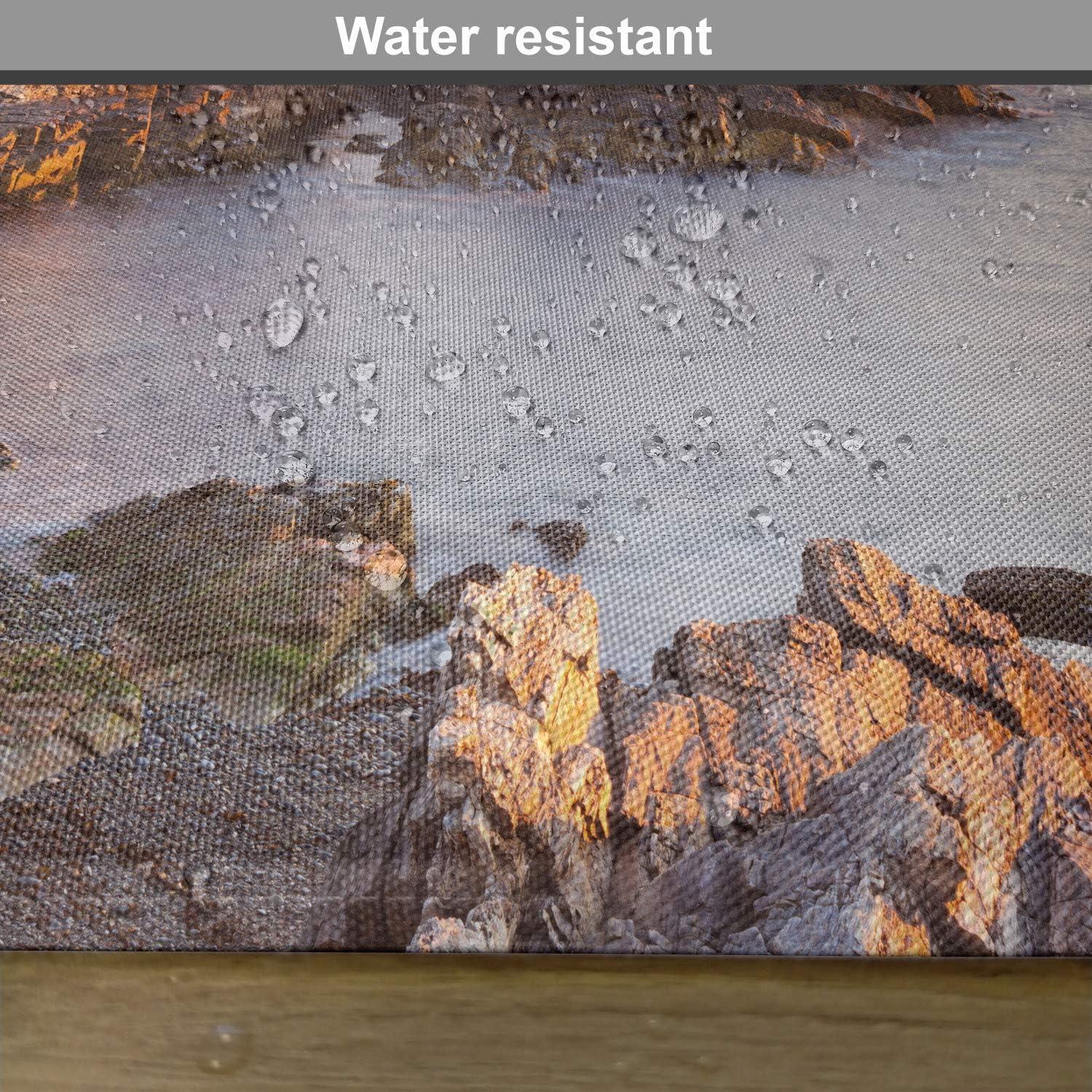 imageAmbesonne United States Place Mats Set of 4 Cape Elizabeth Maine River Portland Lighthouse Sunrise USA Coast Scenery Washable Fabric Placemats for Dining Table Standard Size Tan Blue