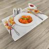 Ambesonne Fall Place Mats Set of 4, Image of Canadian Maple Tree Leaves in Autumn Season Soft Reflection Effects, Washable Fabric Placemats for Dining Table, Standard Size, White Orange