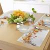 Ambesonne Fall Place Mats Set of 4, Image of Canadian Maple Tree Leaves in Autumn Season Soft Reflection Effects, Washable Fabric Placemats for Dining Table, Standard Size, White Orange