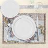 Ambesonne Map Print Place Mats Set of 4, Vintage Map Illustration of Italy with Retro Letterings Print Travel in The Past, Washable Fabric Placemats for Dining Table, Standard Size, Multicolor
