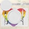 Ambesonne Pride Place Mats Set of 4, LGBT Gay Lesbian Parade Love is Love Hand Writing Paint Strokes, Washable Fabric Placemats for Dining Table, Standard Size, Red Black