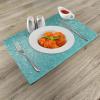Ambesonne Turquoise Place Mats Set of 4, Small Dot Tiles Shape Simple Classical Creative Design, Washable Fabric Placemats for Dining Table, Standard Size, Turquoise