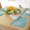 Ambesonne Turquoise Place Mats Set of 4, Small Dot Tiles Shape Simple Classical Creative Design, Washable Fabric Placemats for Dining Table, Standard Size, Turquoise