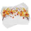 Ambesonne Fall Place Mats Set of 4, Image of Canadian Maple Tree Leaves in Autumn Season Soft Reflection Effects, Washable Fabric Placemats for Dining Table, Standard Size, White Orange