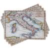 Ambesonne Map Print Place Mats Set of 4, Vintage Map Illustration of Italy with Retro Letterings Print Travel in The Past, Washable Fabric Placemats for Dining Table, Standard Size, Multicolor