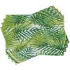 Ambesonne Plant Place Mats Set of 4, Watercolor Tropical Palm Leaves Colorful Illustration Natural Feelings, Washable Fabric Placemats for Dining Table, Standard Size, Lime Green