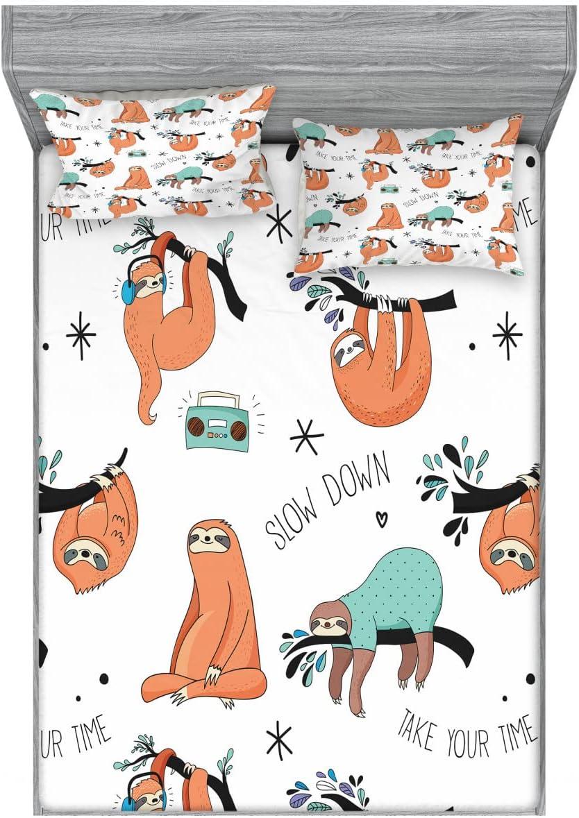 imageAmbesonne Mermaid Fitted Sheet amp Pillow Sham Set Cartoon Woman in Sea Sirens of Greek Myth Female Human Tail of Fish Image Decorative Printed 2 Piece Bedding Decor Set Twin Pink NavyPale Blue Orange Black
