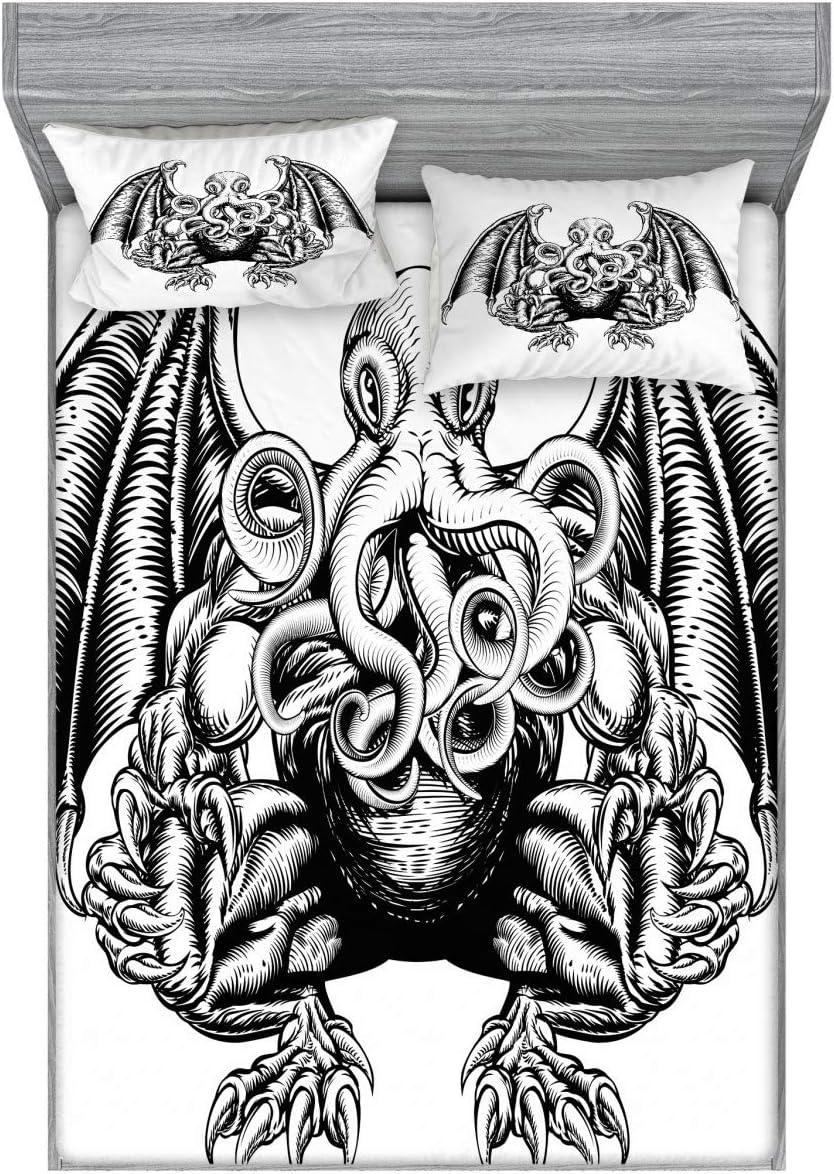 imageAmbesonne Mermaid Fitted Sheet amp Pillow Sham Set Cartoon Woman in Sea Sirens of Greek Myth Female Human Tail of Fish Image Decorative Printed 2 Piece Bedding Decor Set Twin Pink NavyWhite